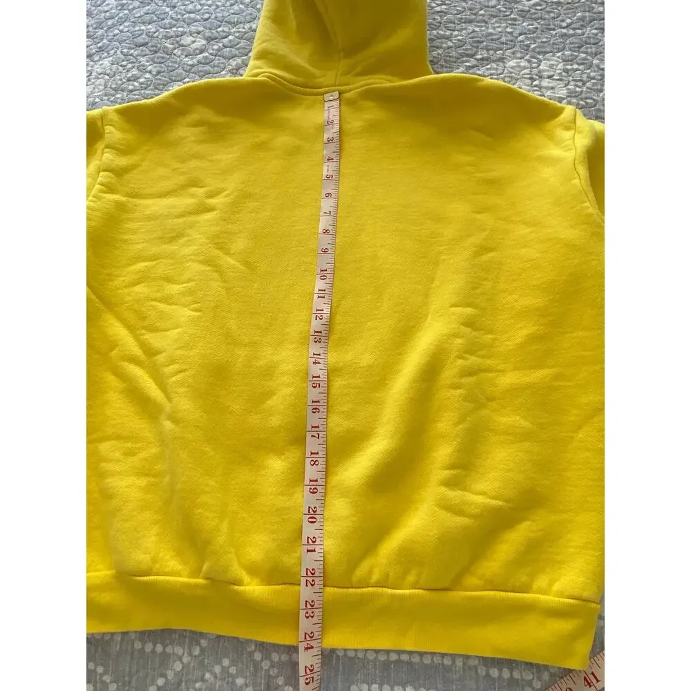 Madhappy x Snapchat Hoodie Men's Yellow Fleece Lined Pullover Cotton USA Medium